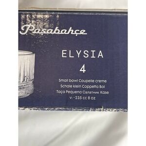 Pasabahce Elysia 8oz Glass Small Bowl Set of 4 Ribbed Clear Dessert Dishes530038